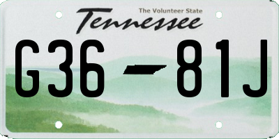 TN license plate G3681J