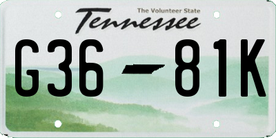 TN license plate G3681K