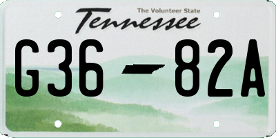 TN license plate G3682A