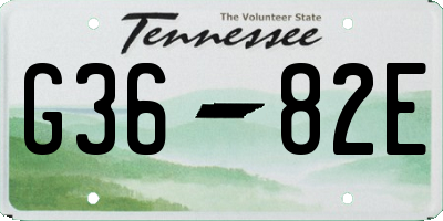 TN license plate G3682E