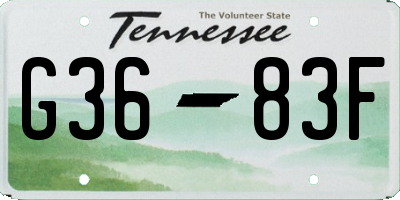 TN license plate G3683F