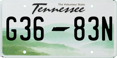 TN license plate G3683N