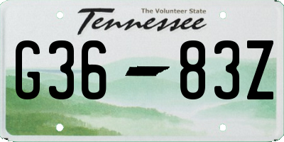 TN license plate G3683Z