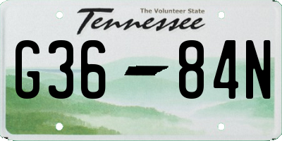 TN license plate G3684N
