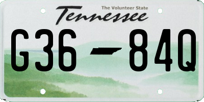 TN license plate G3684Q