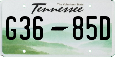 TN license plate G3685D