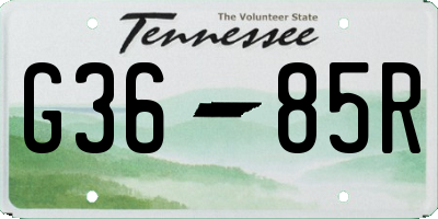 TN license plate G3685R