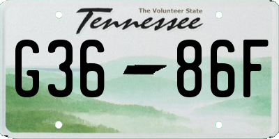 TN license plate G3686F