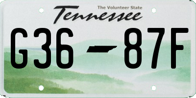 TN license plate G3687F