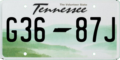 TN license plate G3687J