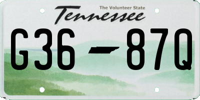 TN license plate G3687Q