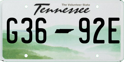 TN license plate G3692E