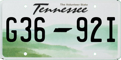 TN license plate G3692I