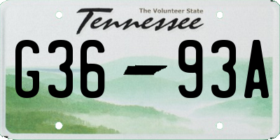 TN license plate G3693A