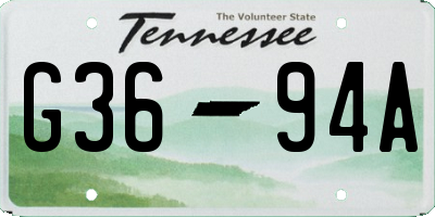TN license plate G3694A