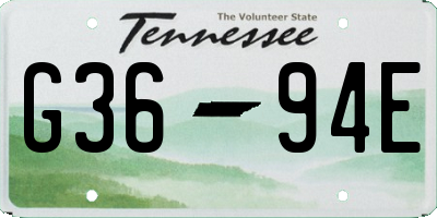 TN license plate G3694E