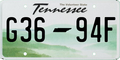 TN license plate G3694F