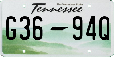 TN license plate G3694Q