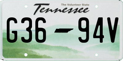 TN license plate G3694V