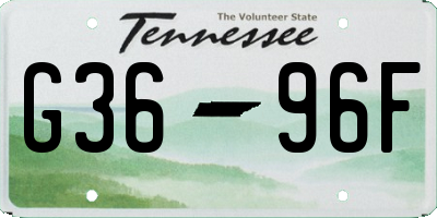TN license plate G3696F