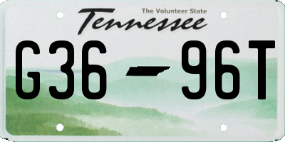 TN license plate G3696T
