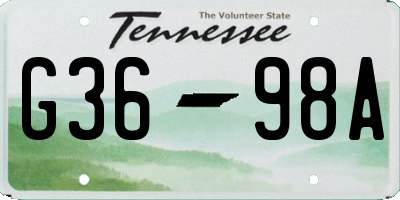 TN license plate G3698A