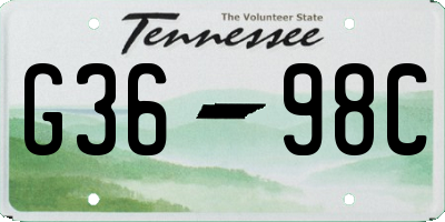 TN license plate G3698C
