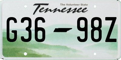 TN license plate G3698Z