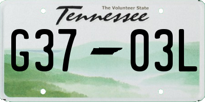 TN license plate G3703L