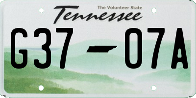 TN license plate G3707A