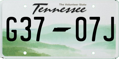 TN license plate G3707J