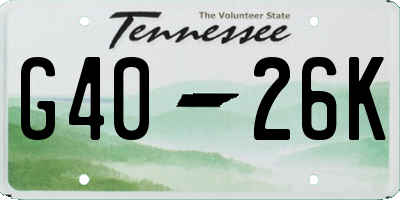 TN license plate G4026K