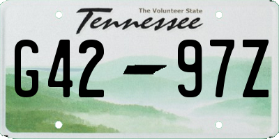 TN license plate G4297Z