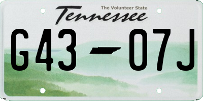 TN license plate G4307J