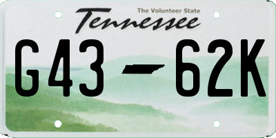 TN license plate G4362K