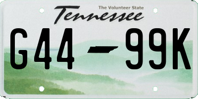 TN license plate G4499K