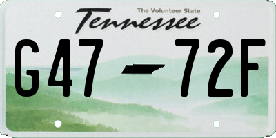 TN license plate G4772F