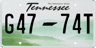 TN license plate G4774T