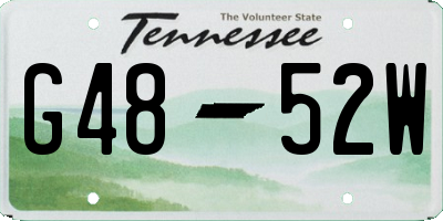 TN license plate G4852W