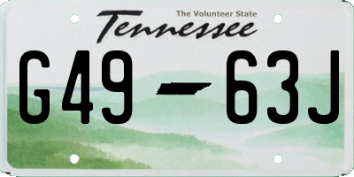 TN license plate G4963J