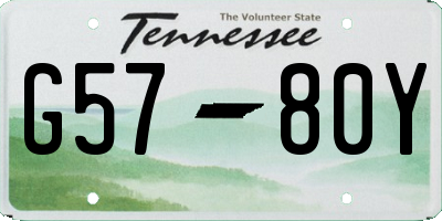 TN license plate G5780Y
