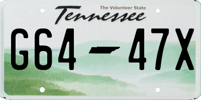 TN license plate G6447X