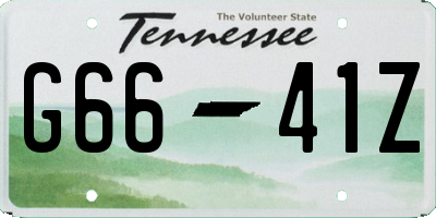 TN license plate G6641Z