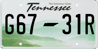 TN license plate G6731R
