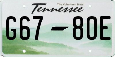 TN license plate G6780E