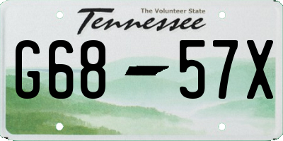 TN license plate G6857X
