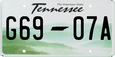 TN license plate G6907A