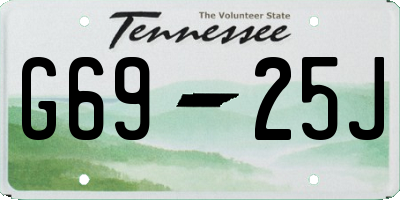 TN license plate G6925J