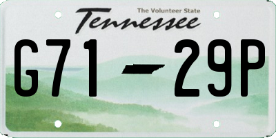 TN license plate G7129P