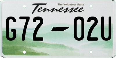 TN license plate G7202U